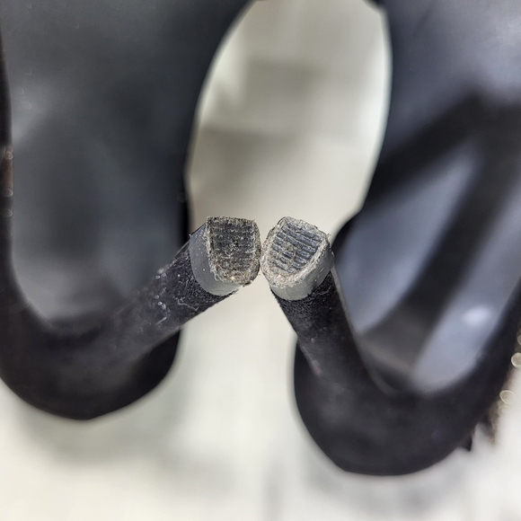 JustFab Lucy Black Pumps Heels SHOES Womens Size 7W Bling Bow Point Toe Just Fab - Picture 13 of 16